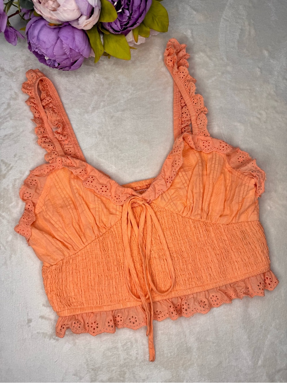 SHEIN Orange Lace Trim Camisole